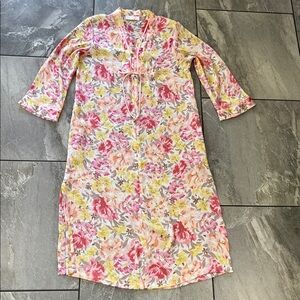 💓 Oscar De La Renta Pink Label Vintage Dress Nightgown Kaftan Medium Floral